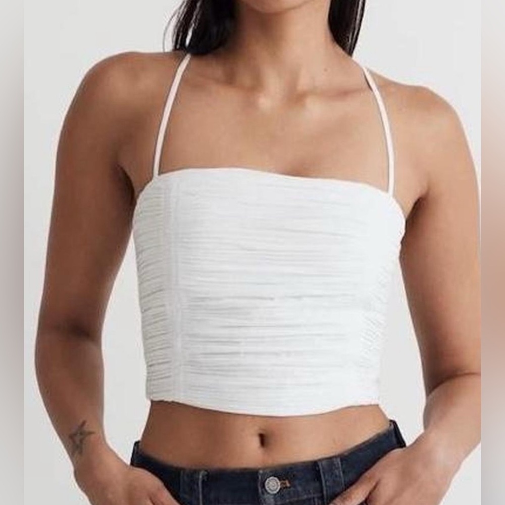 Madewell White Crop Tank
